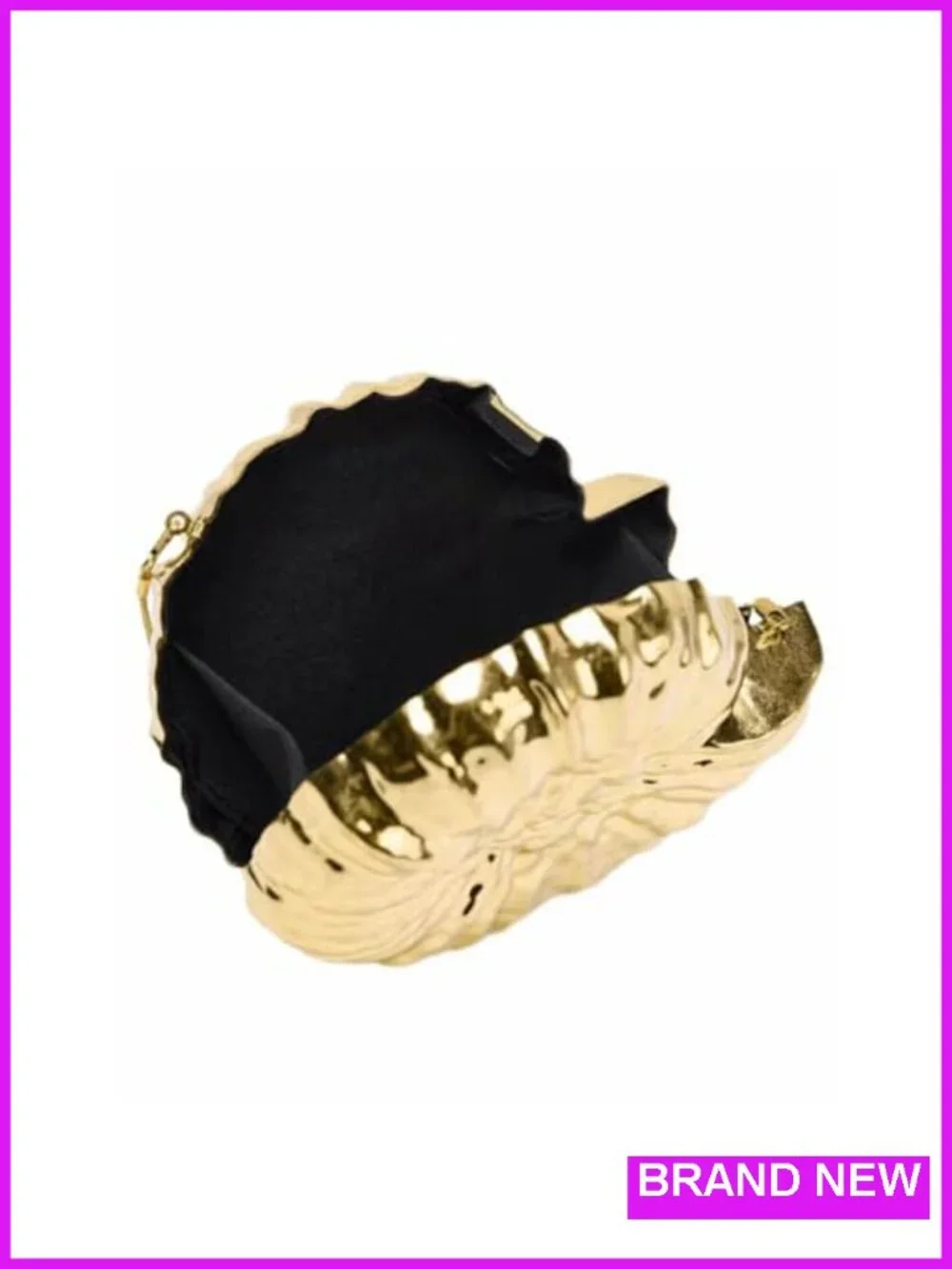 Metal Shell Clutch Purse Women Novelty Evening Bag Wedding Party Gold